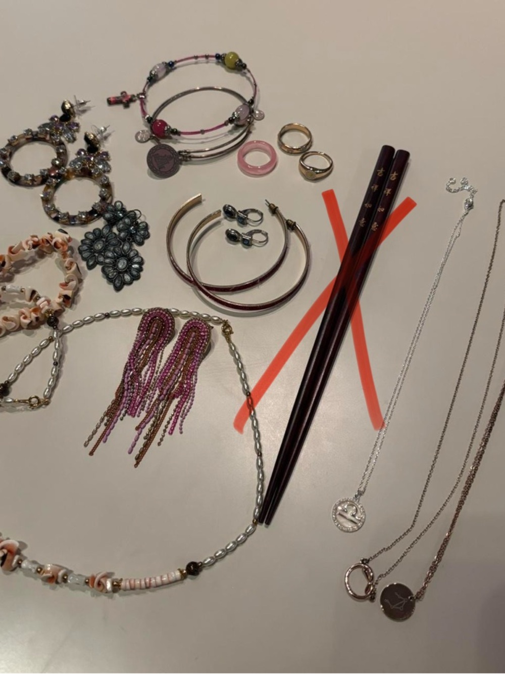Assorted Womens Jewelry Set in Pink, Gold and Silver